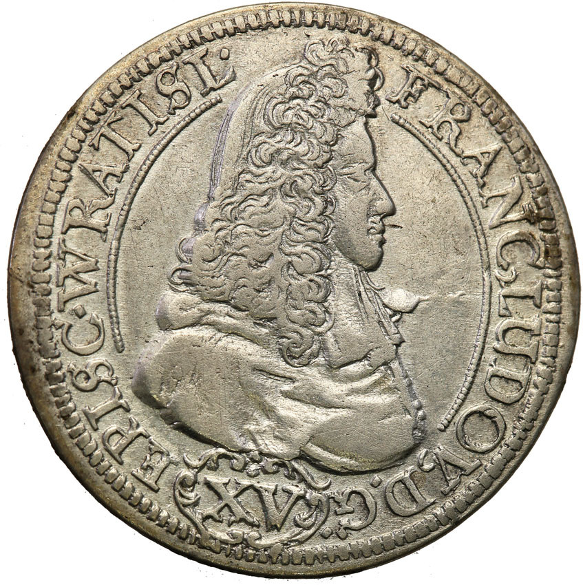 Śląsk, księstwo nyskie. Franciszek Ludwik (1683-1732). 15 krajcarów 1693 LP-H, Nysa